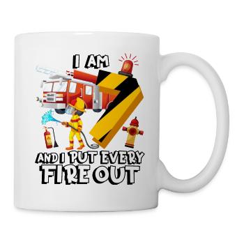 Pompier Pompiers J’ai 7 ans - Mug blanc - blanc - Droite