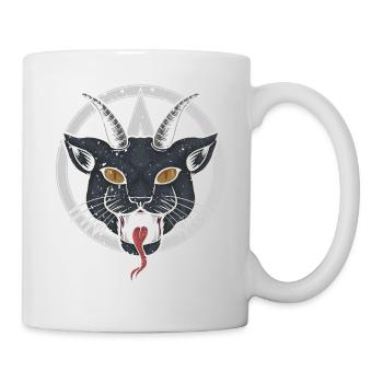Demonic Horned Cat, Creepy - Mug - white - Right