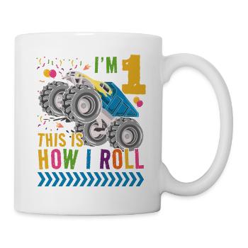 Ich Bin 1 Es Ist, Wie Ich Rollen | Monster Truck - Tasse - Weiß - Rechts