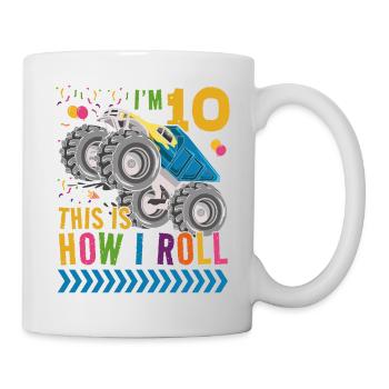 Ich Bin 10 Es Ist, Wie Ich Rollen | Monster Truck - Tasse - Weiß - Rechts
