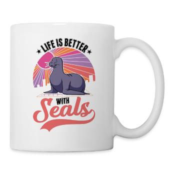 Life is better with a seal seal - Mug - white - Right