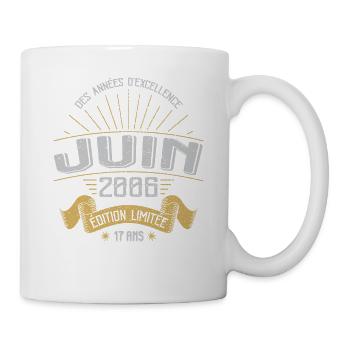 Juin 2006 17 Ans Anniversaire Vintage Idée Cadeau - Mug blanc - blanc - Droite