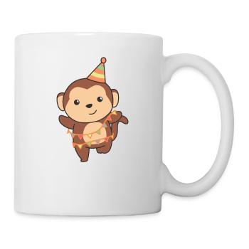 Singe pour anniversaire pour les enfants un anniversaire - Mug blanc - blanc - Droite