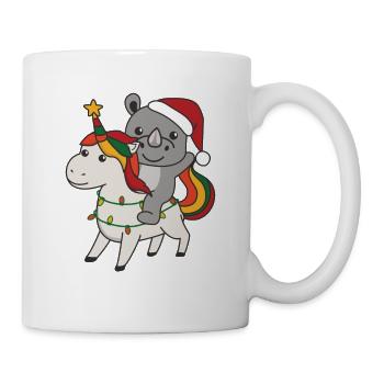 Christmas Rhinoceros Merry Christmas Unicorn - Mug - white - Right