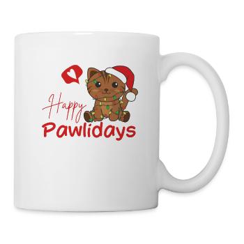 Cat Christmas Cute Cats Happy Pawlidays - Mug - white - Right