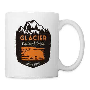 Glacier National Park US Flagge Grizzly Bear - Tasse - Weiß - Rechts