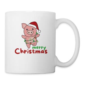 Cochon Joyeux Noël Cochons d’hiver - Mug blanc - blanc - Droite