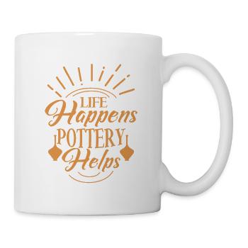 Life Happens Pottery aide l’artiste céramiste Pot Mak - Mug blanc - blanc - Droite