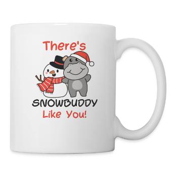 Hippo Il y a un jeu de mots de snowbuddy comme bonhomme de neige - Mug blanc - blanc - Droite
