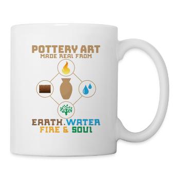 L’art de la poterie rendu réel à partir de la terre, de l’eau, du feu, etc. - Mug blanc - blanc - Droite