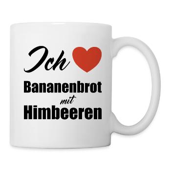 Ich liebe Bananenbrot mit Himbeeren - Tasse - Weiß - Rechts
