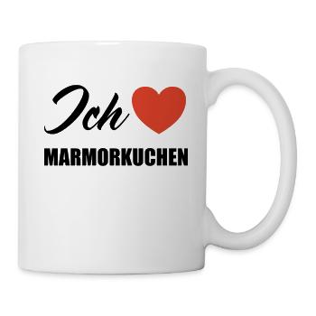 Ich liebe Marmorkuchen - Tasse - Weiß - Rechts