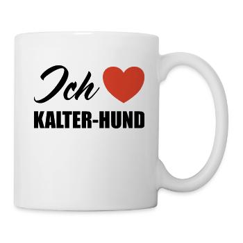 Ich liebe Kalter Hund - Tasse - Weiß - Rechts