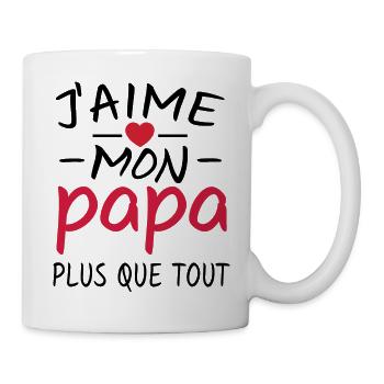 j aime mon papa / cadeau humour enfant - Mug blanc - blanc - Droite