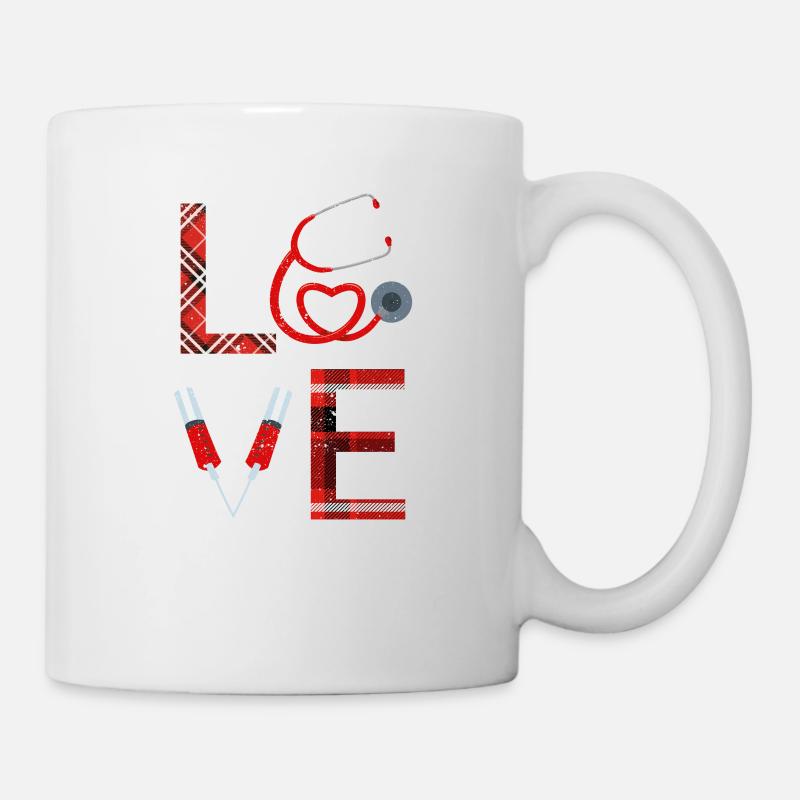 L’infirmière préférée de Cupidon pour la Saint-Valentin - Mug blanc - blanc