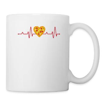 Pizza Heartbeat Funny Italian Lovers - Mug - white - Right