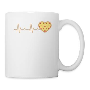Pizza Heartbeat Funny Italian Lovers - Mug - white - Right