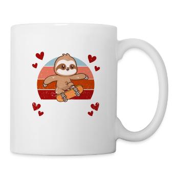 I Steal Hearts Sloth Skateboard Valentine's Day - Mug - white - Right