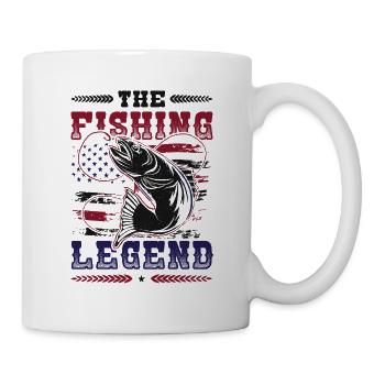 The Fishing Legend, Angler, American Flag - Mug - white - Right
