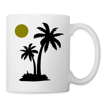 Palmen - Tasse - Weiß - Rechts