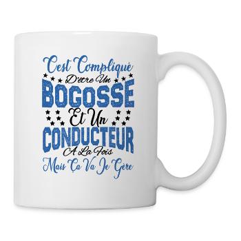 c'est compliqué d'être un Bogosse et un Conducteur - Mug blanc - blanc - Droite