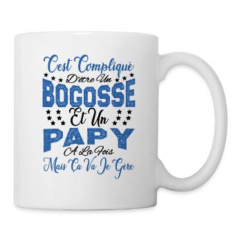 c'est compliqué d'être un Bogosse et un Papy. - Mug blanc - blanc - Droite