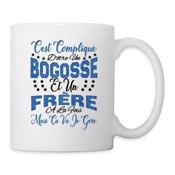 c'est compliqué d'être un Bogosse et un Frère. - Mug blanc - blanc - Droite