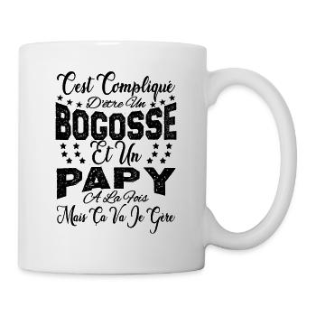 c'est compliqué d'être un Bogosse et un Papy. - Mug blanc - blanc - Droite