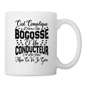 c'est compliqué d'être un Bogosse et un Conducteur - Mug blanc - blanc - Droite