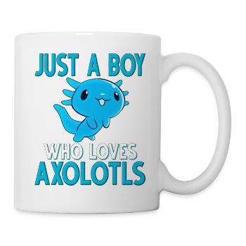 Axolotl. Just a boy qho loves axolotls - Mug - white - Right