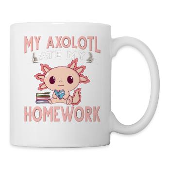 Axolotl. My Axolotl ate my Homework - Mug - white - Right