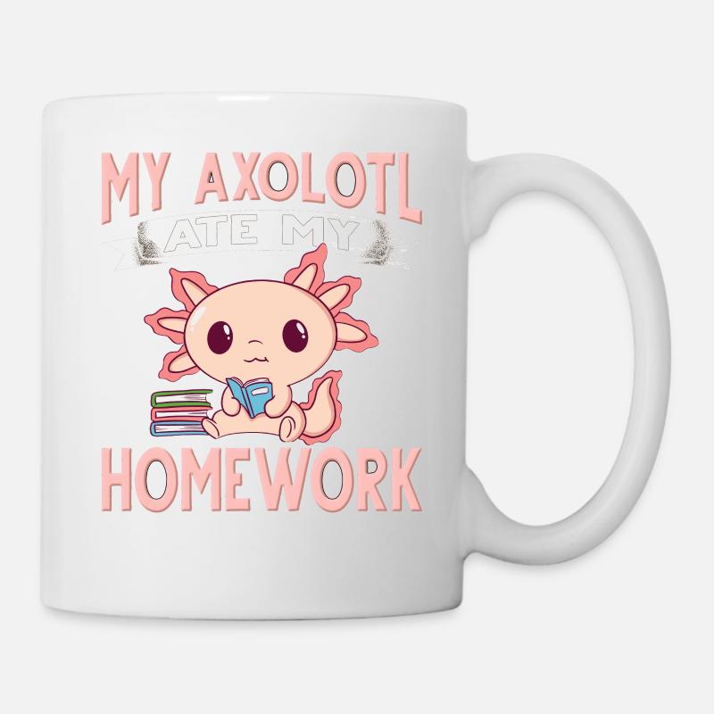Axolotl. My Axolotl ate my Homework - Mug - white