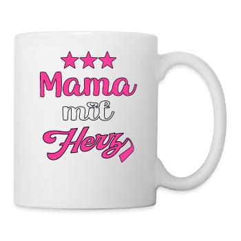 Mama mit Herz für werdende Mutter Mama Schwanger - Tasse - Weiß - Rechts