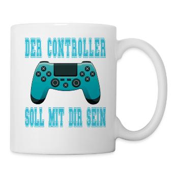 Der Controller Soll Mit Dir Sein. Videospiele - Tasse - Weiß - Rechts