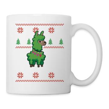 Lama Alpaka Weihnachtsoutfit - Tasse - Weiß - Rechts
