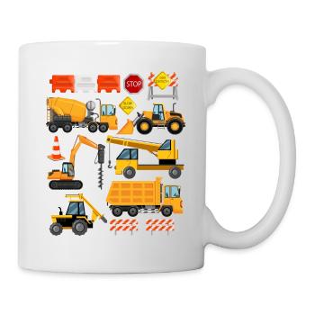 Construction Loader Tractor Dumptuck Construction Site | Engineer - Mug - white - Right
