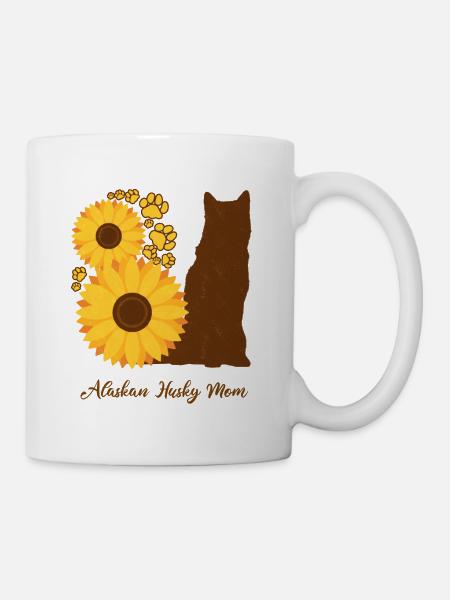 Sonnenblumenmutter - Alaskan Husky - Tasse - Weiß