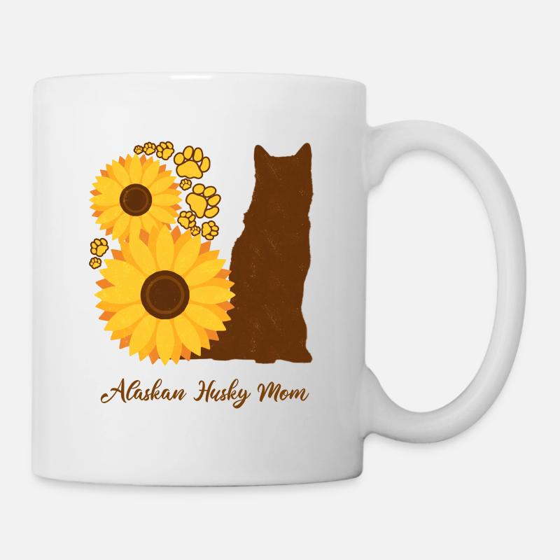 Sonnenblumenmutter - Alaskan Husky - Tasse - Weiß