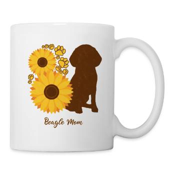Sonnenblumenmutter - Beagle - Tasse - Weiß - Rechts
