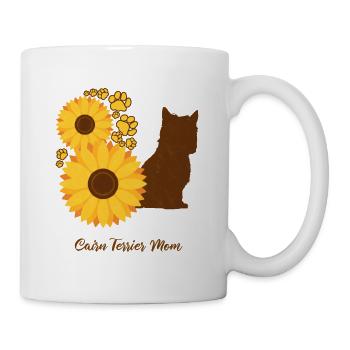 Sonnenblumenmutter - Cairn Terrier - Tasse - Weiß - Rechts