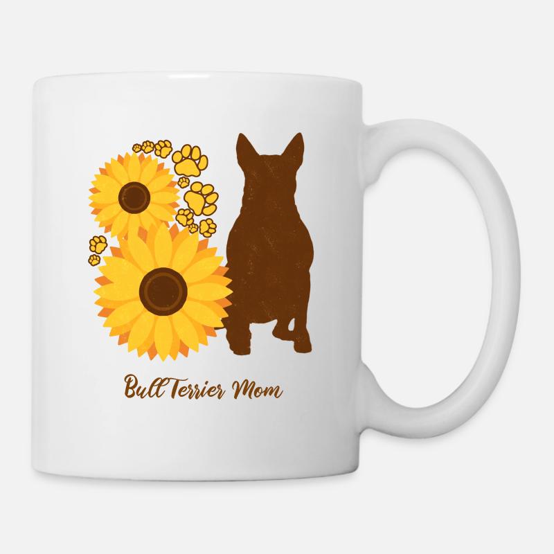 Sonnenblumenmutter - Bullterrier - Tasse - Weiß