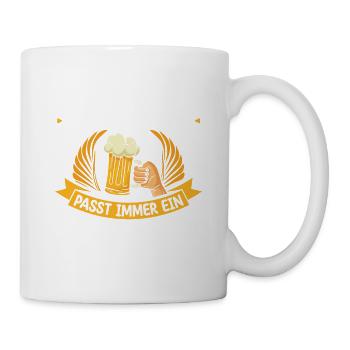 Zwischen Leber Und Nierchen Passt Immer Ein - Tasse - Weiß - Rechts