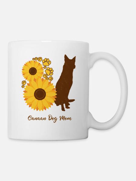 Sonnenblumenmutter - Canaan Dog - Tasse - Weiß