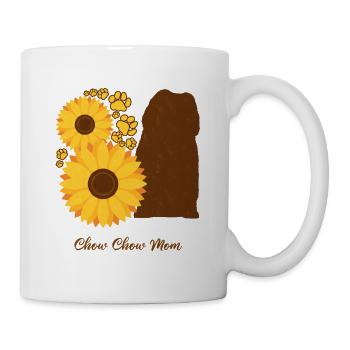 Sonnenblumen-Mutter - Chow-Chow - Tasse - Weiß - Rechts