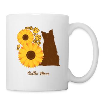 Sonnenblumenmutter - Collie Spaniel - Tasse - Weiß - Rechts