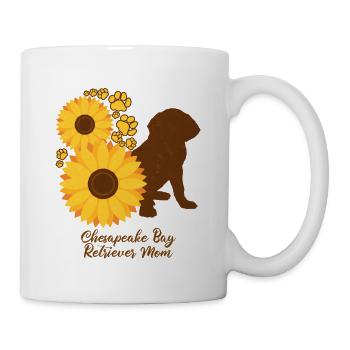 Sonnenblumenmutter - Chesapeake Bay Retriever - Tasse - Weiß - Rechts