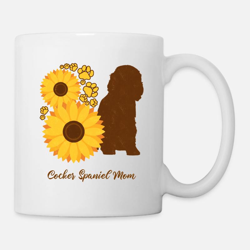 Sonnenblumenmutter - Cocker Spaniel - Tasse - Weiß