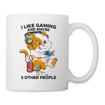 Funny Cat Gaming I Like Gaming and Maybe 3 People - Mug - white - Right