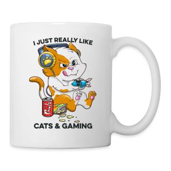 Kawaii Cats and Gaming Funny Cat Lover Gaming - Mug - white - Right