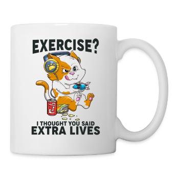 Funny Cat Gaming Exercise I Thought You Said - Mug - white - Right